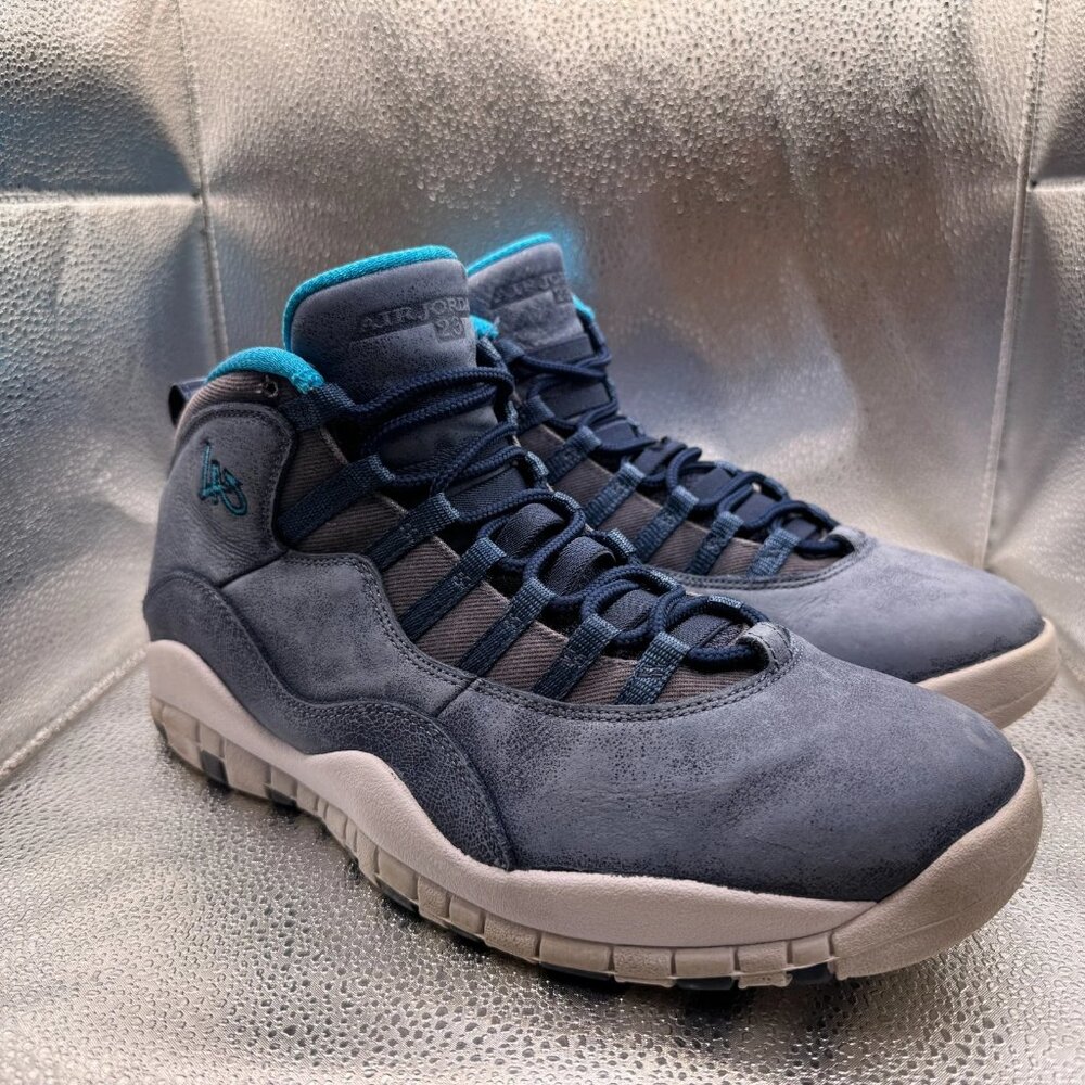 Size 11 Nike Air Jordan 10 Retro Los Angeles Mid Mens Blue Sneakers 310805-404 - Picture 1 of 12